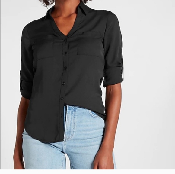 Express Tops - WOMEN'S BUTTON DOWN SKIRT LONG SLEEVE